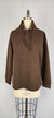 Quilted L/S High Collar Top -- D28367 Walnut
