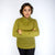 Quilted L/S High Collar Top -- D28367 Apple