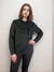 Quilted L/S High Collar Top -- D28367 Black
