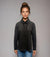 Quilted L/S High Collar Top -- D28367 Black