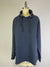 Quilted L/S High Collar Top -- D28367R Navy (Pebbles)