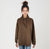 Quilted L/S High Collar Top -- D28367 Walnut
