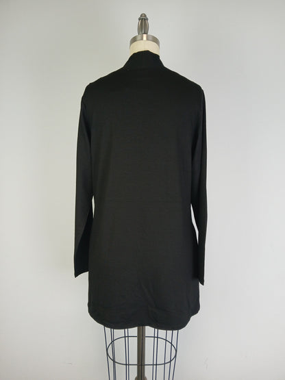 Open Front Cardigan -- Black (D28516CR)
