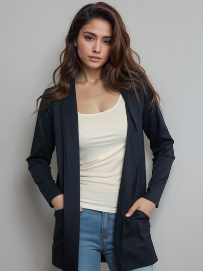 Open Front Cardigan -- Navy (D28516CR)