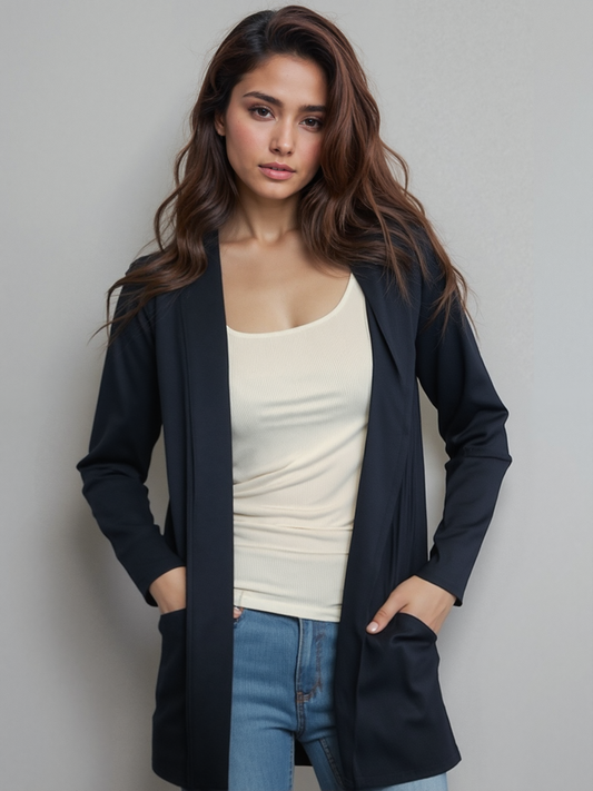 Open Front Cardigan -- Navy (D28516CR)