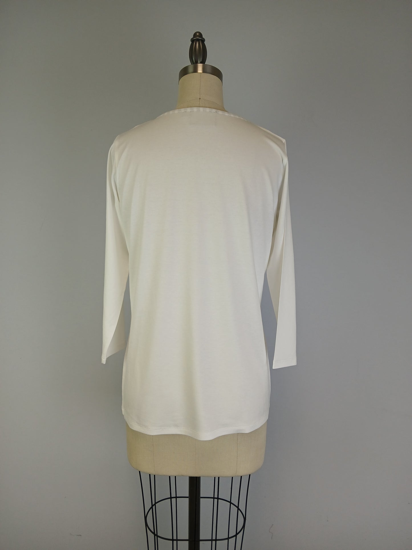 Embroidered Top Long Sleeve and Scoop Neckline -- Whisper White (D28664)