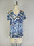 Printed Knit Top -- Blue Marble Design S/S (D28808)