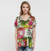 Printed Knit Top -- Pink Floral Design S/S (D28808)