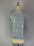 Short Sleeve Foil Print V Neck Top -- Sky Silver (D28813)