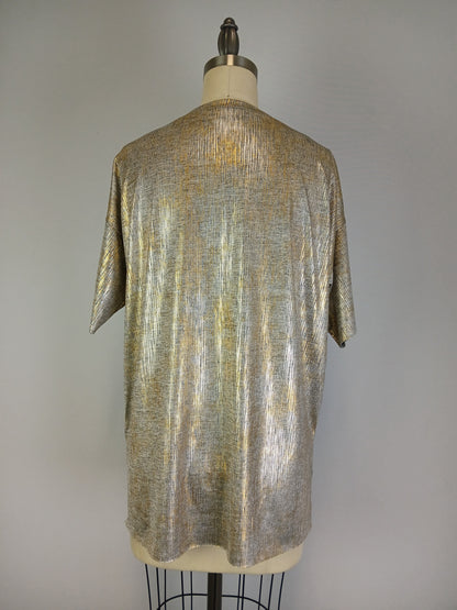 Shine Drop Shoulder Top -- Coffee Silver S/S (D28819)