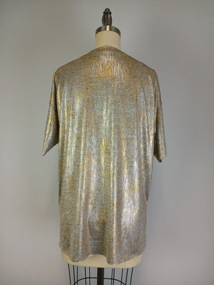 Shine Drop Shoulder Top -- Coffee Silver S/S (D28819)