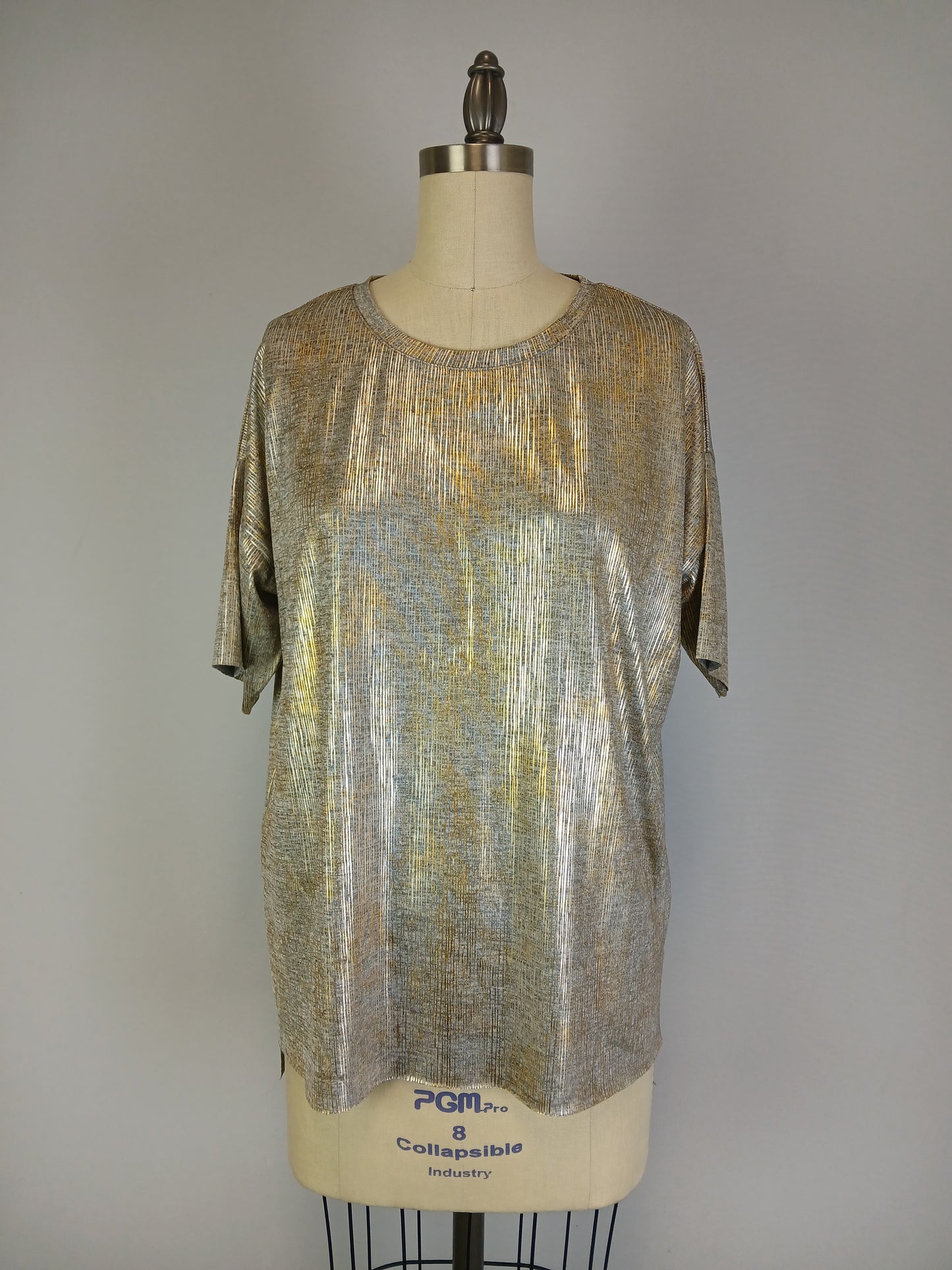 Shine Drop Shoulder Top -- Coffee Silver S/S (D28819)