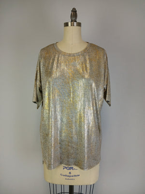 Shine Drop Shoulder Top -- Coffee Silver S/S (D28819)