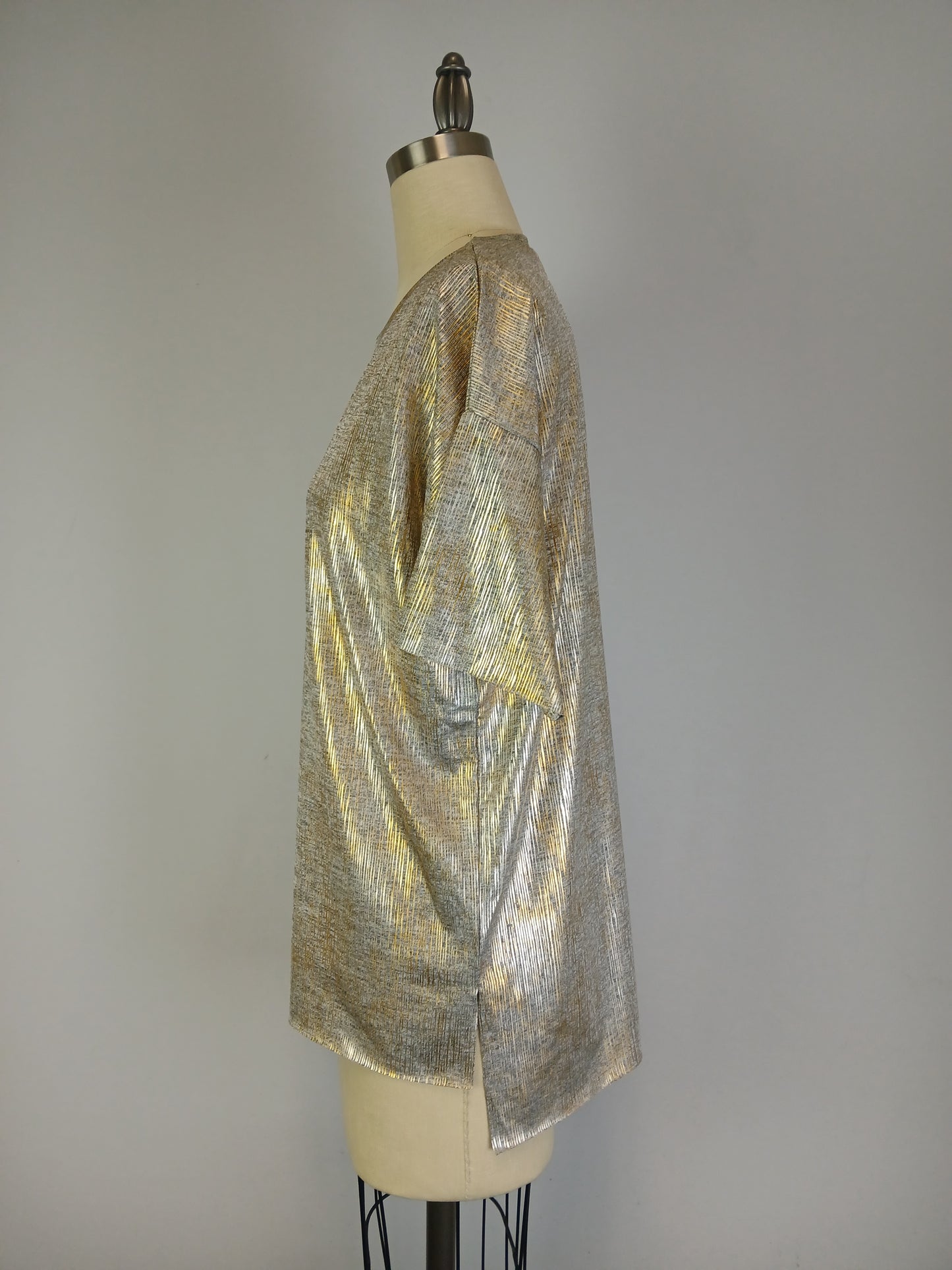 Shine Drop Shoulder Top -- Coffee Silver S/S (D28819)