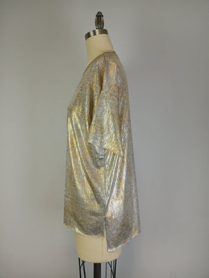 Shine Drop Shoulder Top -- Coffee Silver S/S (D28819)