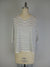 3/4 Sleeve Stripes Printed Knit Top D28836 White