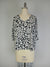 3/4 Sleeve Flower Printed Knit Top D28836