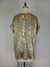 Animal Print Foil Shine Top -- Coffee Gold S/S (D28916)