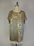 Animal Print Foil Shine Top -- Coffee Gold S/S (D28916)