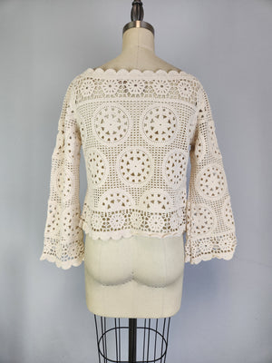 Boatneck Crochet Sweater (D3010) Beigh