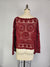 Boatneck Crochet Sweater (D3010) Bourdeaux