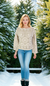Boatneck Crochet Sweater (D3010) Beigh