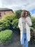 Open Front Cardigan w/ Pockets -- Bone White (D3099)