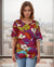 Oversized Drop Shoulder Sweater-Like Yummy Top (D3333) Bright Floral
