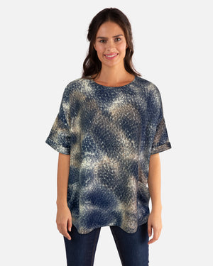 Oversized Drop Shoulder Sweater-Like Yummy Top (D3333) Abstract