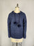 Hooded Sweater-like Top w/ Puff Ball Drawstring - Navy (D400)
