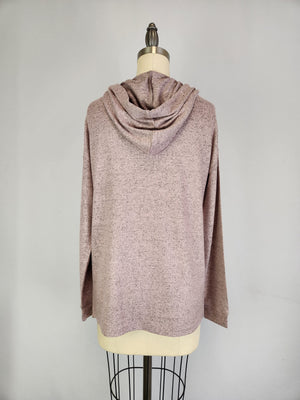 Hooded Sweater-like Top w/ Puff Ball Drawstring - Pambe (D400)