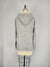 Hooded Sweater-like Top w/ Puff Ball Drawstring - Dk Grey Mélange (D400)