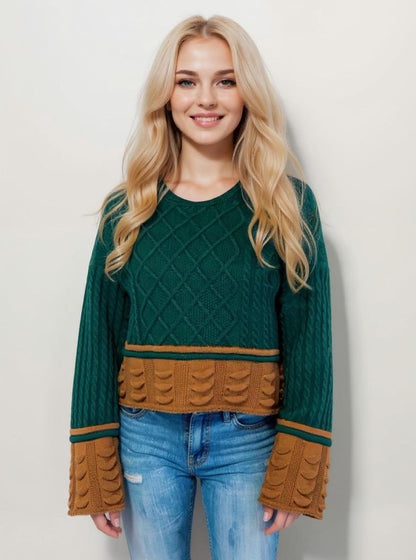 Multi Stitch Oversized Sweater -- Nutshell (D8771)