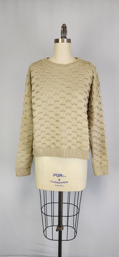 Eyelash Stitch Sweater -- Beige (D9333)