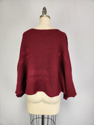 Drop Stitch Oversized Sweater (D9341) Cordovan