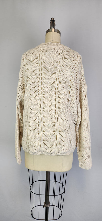 Scallop Stitch Crew Neck Sweater (D9343)