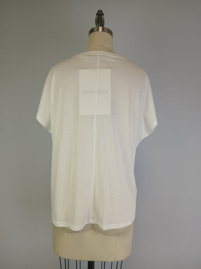 Knit Print Top with Mesh Printed Overlay S/S (D960JT)
