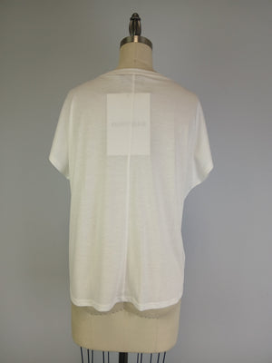Knit Print Top with Mesh Printed Overlay S/S (D960JT)