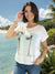 Knit Print Top with Mesh Printed Overlay (D960I) S/S