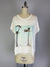 Knit Print Top with Mesh Printed Overlay (D960I) S/S