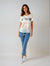 Knit Print Top with Mesh Printed Overlay S/S (D960JT)
