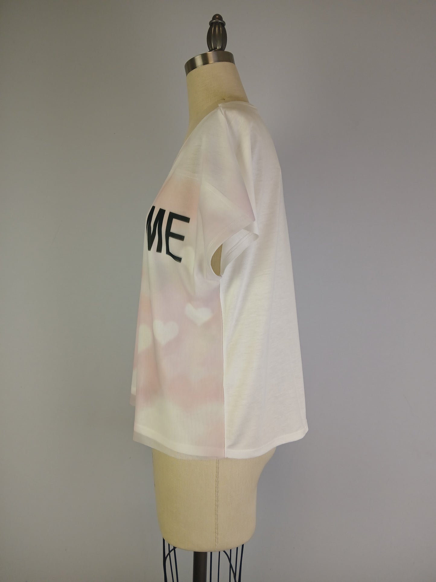 Knit Print Top with Mesh Printed Overlay S/S (D960JT)