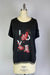 Knit Print Top with Mesh Printed Overlay S/S (D960L)