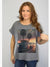 Knit Print Top with Mesh Printed Overlay S/S (D960WS)