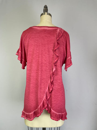 Ruffle Back Swing Top (D190677) Holly Berry S/S