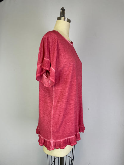 Ruffle Back Swing Top (D190677) Holly Berry S/S