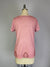 Short Sleeve Oil Dye Embroidered Hem Top (D190242) Cashmere Rose