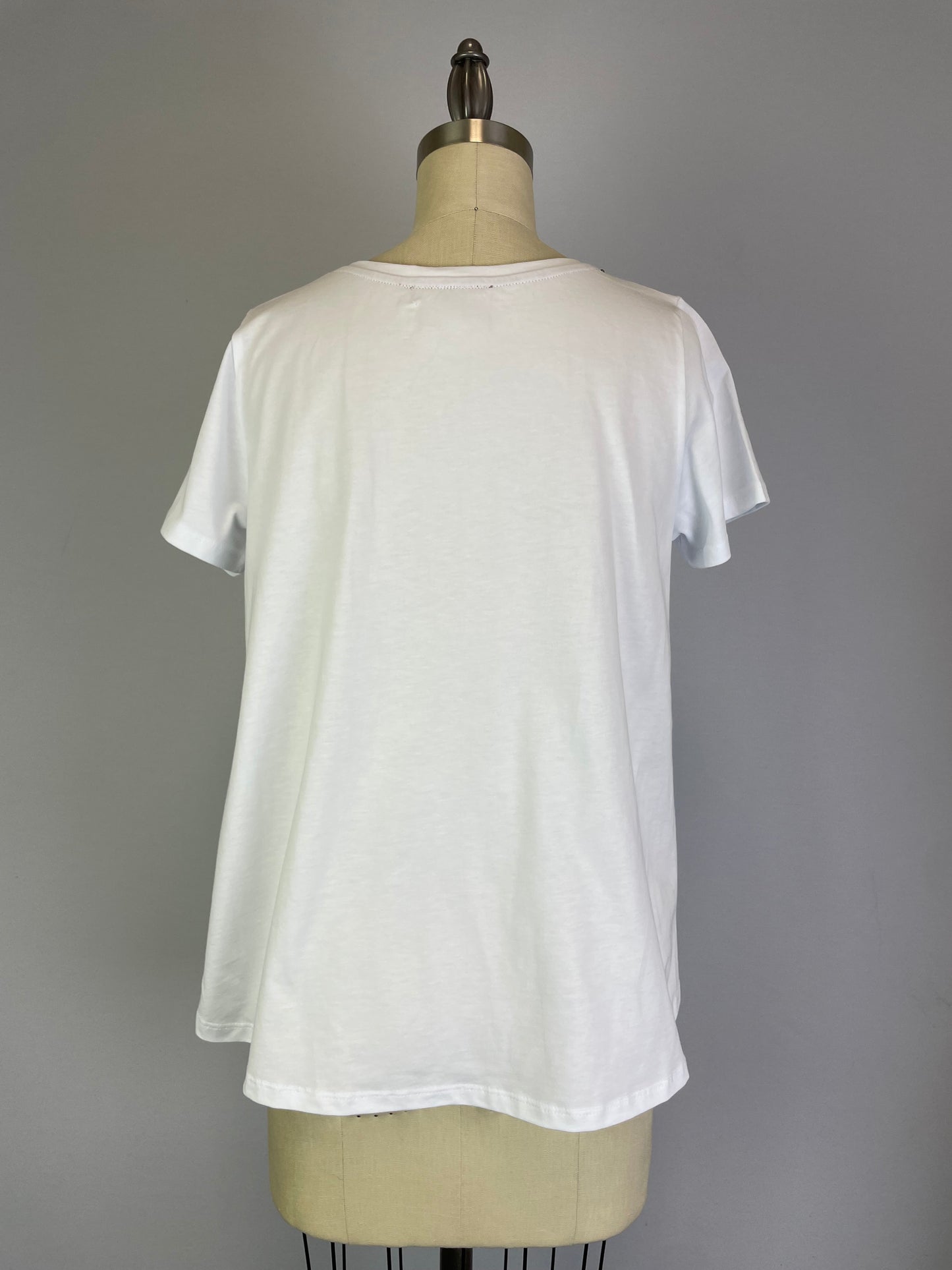Swing Tee Shirt with Beads (D1953B) White S/S