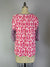 Twin Print Woven Raglan Sleeve Blouse (D27836) Pink Shell