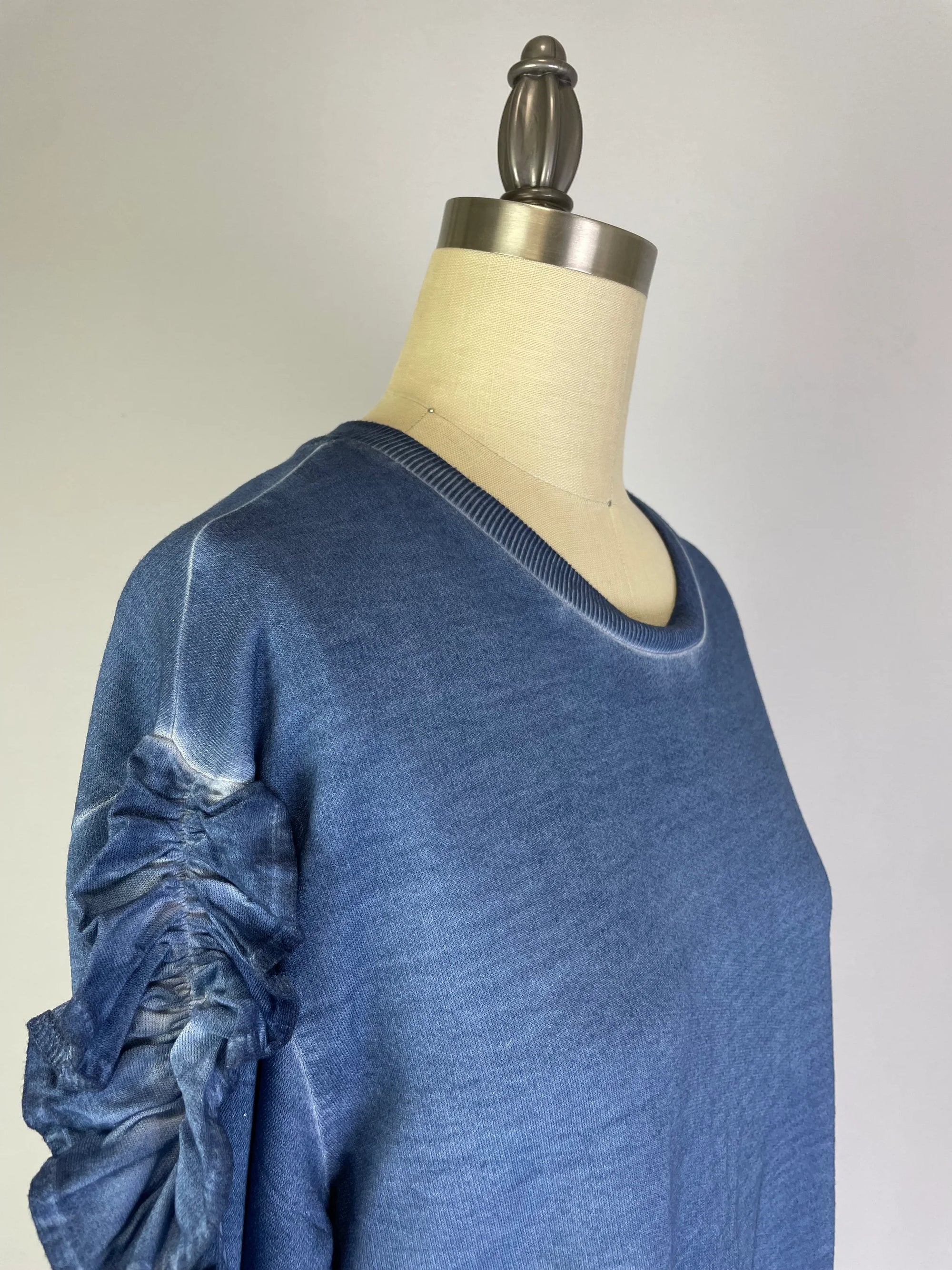 Oil Dye Top with sleeve Ruffle Detail (D1932RR) Fjord